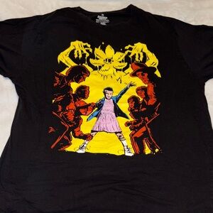 Stranger Things Black Graphic T-Shirt